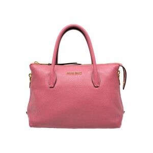 Miu Miu Madras Bag Pink Leather Handbag Shoulder